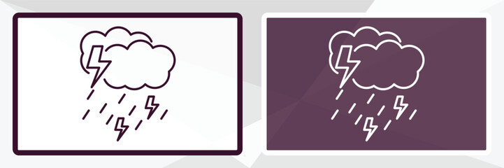 rainfall outline icon. Linear vector from weather concept. Thin line white and black rainfall icon isolated on white and dark background