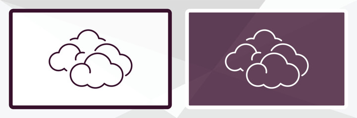 overcast outline icon. Linear vector from weather concept. Thin line white and black overcast icon isolated on white and dark background