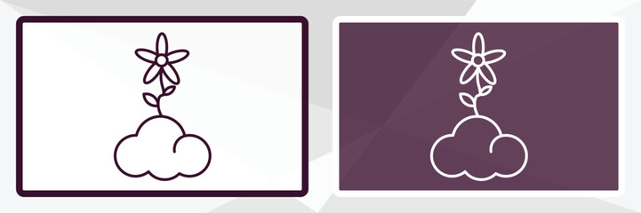 spring outline icon. Linear vector from weather concept. Thin line white and black spring icon isolated on white and dark background