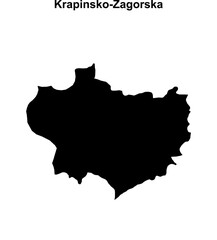 Krapinsko-Zagorska county blank outline map