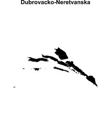 Dubrovacko-Neretvanska county blank outline map