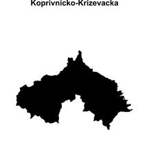 Koprivnicko-Krizevacka county blank outline map