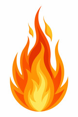 A vibrant and detailed illustration of a fiery flame, perfect for adding a touch of heat and energy to your designs. This dynamic and symbolic image is ideal for logos, branding.