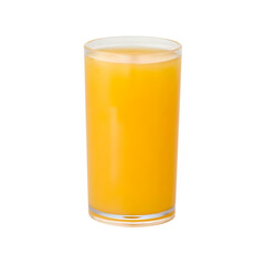 3d orange juice glass isolated on white background