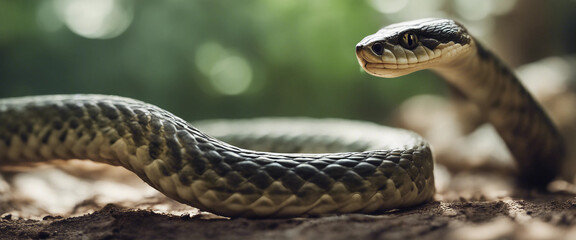 Obraz premium Big snake in the jungle