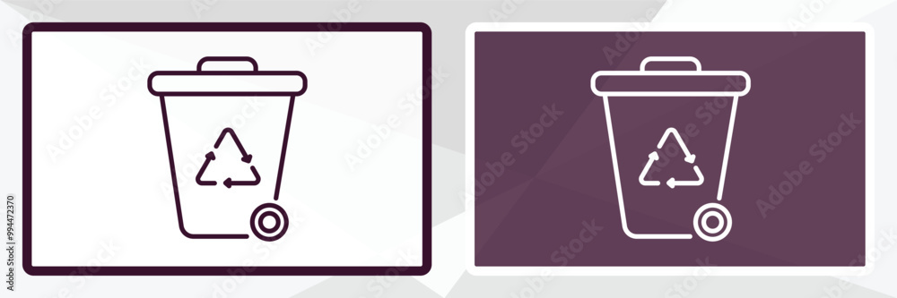 Poster recycling container outline icon. linear vector from user interface concept. thin line white and bla