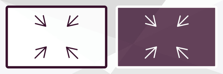reduce outline icon. Linear vector from user interface concept. Thin line white and black reduce icon isolated on white and dark background