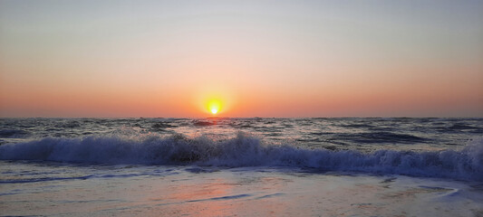 Beach on the sunset moments 
