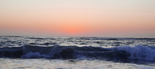 Beach on the sunset moments 