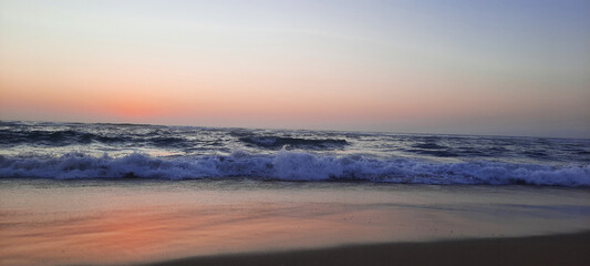 Beach on the sunset moments 