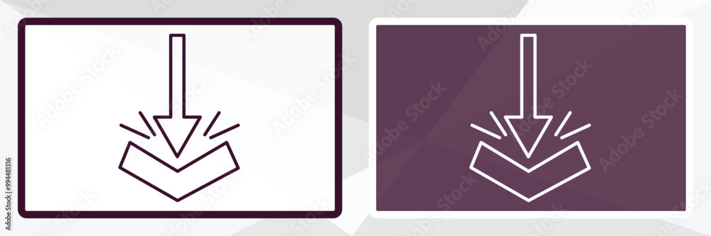 Poster bending outline icon. linear vector from user interface concept. thin line white and black bending i