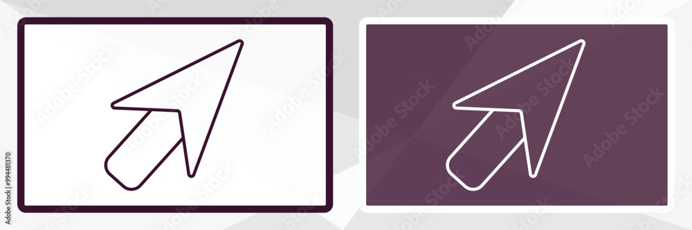 Poster mouse arrow outline icon. linear vector from user interface concept. thin line white and black mouse