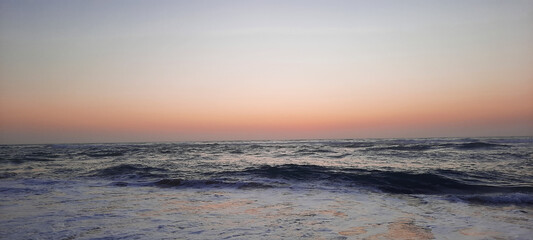 Beach on the sunset moments 