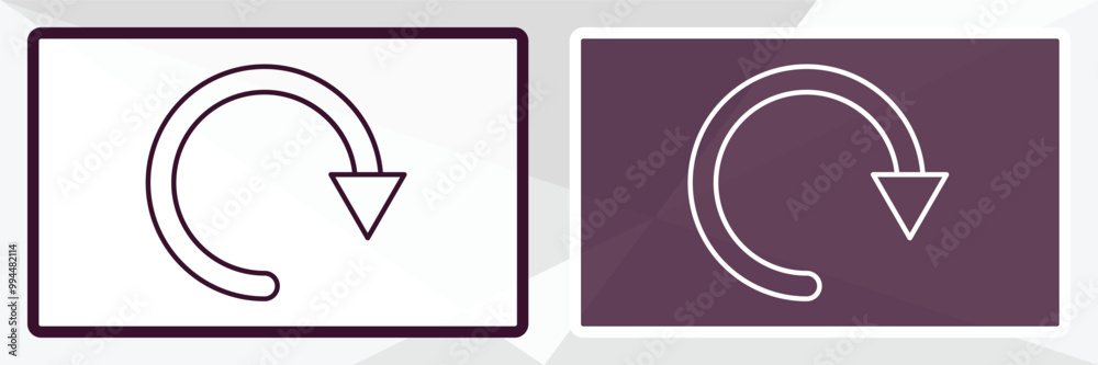 Poster refresh arrows outline icon. linear vector from user interface concept. thin line white and black re