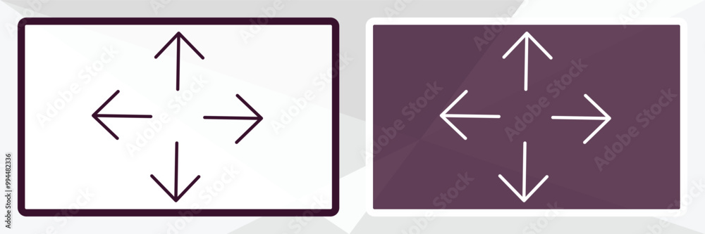 Poster four expand arrows outline icon. linear vector from user interface concept. thin line white and blac