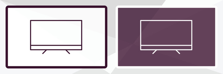 Naklejka premium display outline icon. Linear vector from user interface concept. Thin line white and black display icon isolated on white and dark background