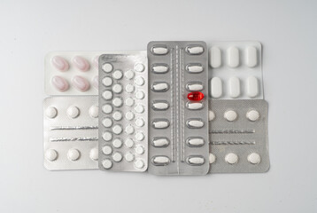 Pill Blister Isolated, Silver Capsule Package, Drugs Packaging, Pill Pack, Pharmacy Box, Medicine Capsules