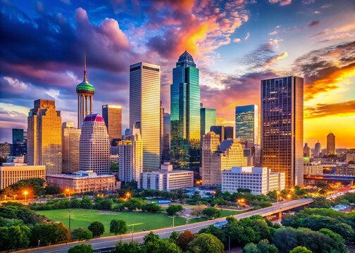 Stunning Dallas Skyline LinkedIn Banner with Cityscape, Modern Architecture and Urban Vibes