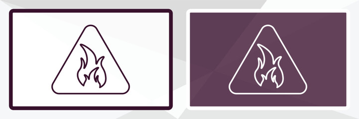 fire sign outline icon. Linear vector from traffic signs concept. Thin line white and black fire sign icon isolated on white and dark background