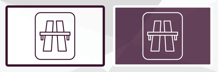 highway sign outline icon. Linear vector from traffic signs concept. Thin line white and black highway sign icon isolated on white and dark background
