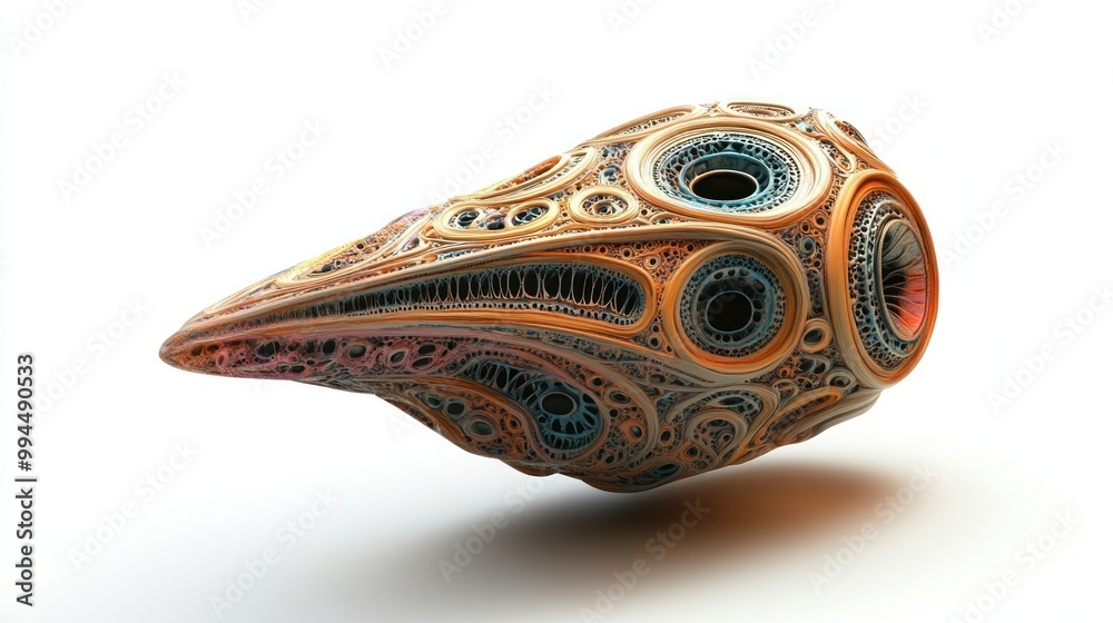 Poster Abstract Organic Form with Intricate Circular Patterns