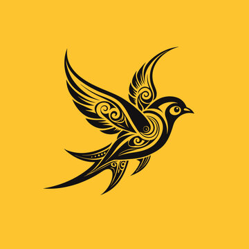 recommend clip art: Vector stencil of an elegant bird pattern
