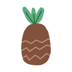Hand drawn pineapple. Vector illustration on a white background
