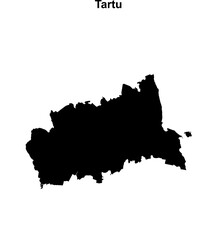 Fototapeta premium Tartu county blank outline map