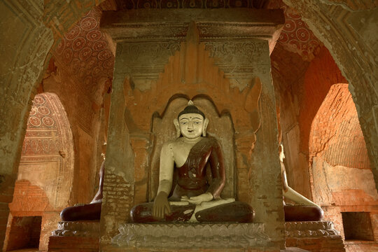 Serene Buddha statue inside temple
