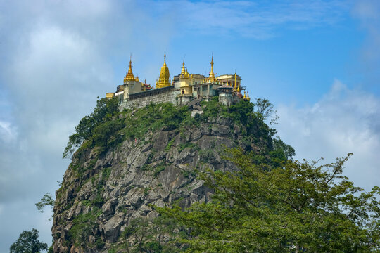 Majestic Mount Popa monastery atop a rocky peak