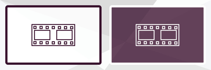 film strip photograms outline icon. Linear vector from tools concept. Thin line white and black film strip photograms icon isolated on white and dark background