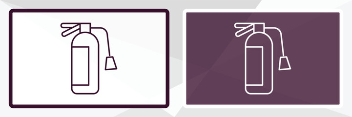 flame extinguisher outline icon. Linear vector from tools concept. Thin line white and black flame extinguisher icon isolated on white and dark background