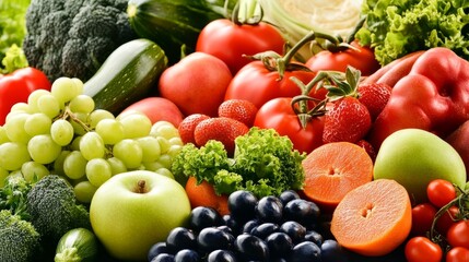 Naklejka na ściany i meble Ripe produce: dietary minerals, vitamins.