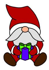 Santa with a gift in his hands