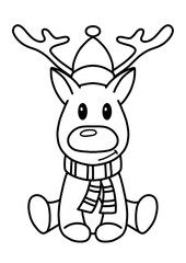 Christmas deer for coloring
