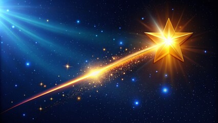 Stunning Shooting Star with Transparent Background for Magical Night Sky and Astronomical Themes