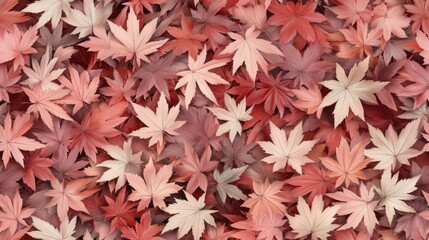 A captivating array of fall leaves in warm hues of brown and cream, perfect for an autumn-inspired wallpaper that brings nature's beauty to your device SEAMLESS PATTERN