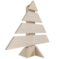 Fototapeta premium 3d render wooden christmas tree decoration with transparent background