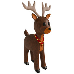 3d render christmas Deer Character with transparent background