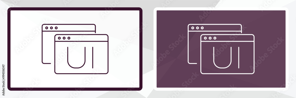 Aufkleber user interface outline icon. linear vector from technology concept. thin line white and black user i
