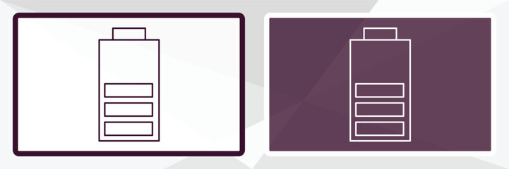 battery status outline icon. Linear vector from technology concept. Thin line white and black battery status icon isolated on white and dark background
