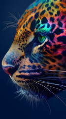 Obraz premium Leopard closeup face, wildlife abstract print, beautiful safari cat skin wallpaper, wild African feline texture, exotic predator fur pattern, natural jungle inspired design