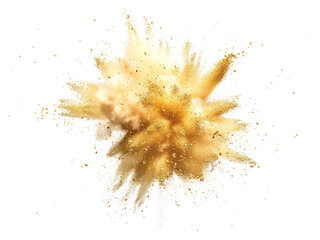 PNG  Golden powder explosion on white