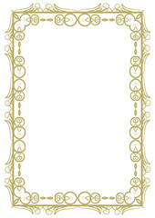 Vintage style frame in A4 format. Elegant golden ornament. Version 34. Vector illustration