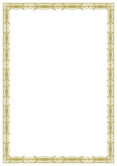 Vintage style frame in A4 format. Elegant golden ornament. Version 26. Vector illustration