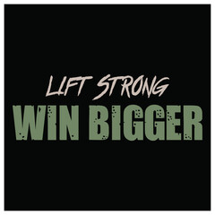 Gym fitness typographic template design lift strong win bigger 