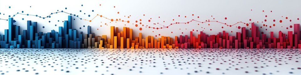 Abstract Graphs, Charts on a LinkedIn Banner with copy space, Background, AI Generated