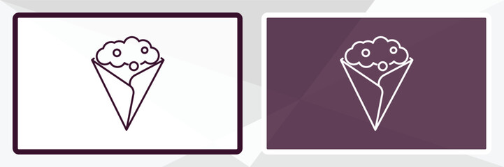 crepe and cream outline icon. Linear vector from restaurant concept. Thin line white and black crepe and cream icon isolated on white and dark background