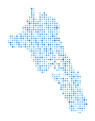 Fototapeta premium Havelock Island Dot Map. Island Digital Style Shape. Havelock Island vector image. Island shape blue circular dots. Artistic vector illustration.