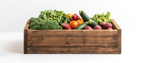 Fresh Vegetables in a Wooden Crate